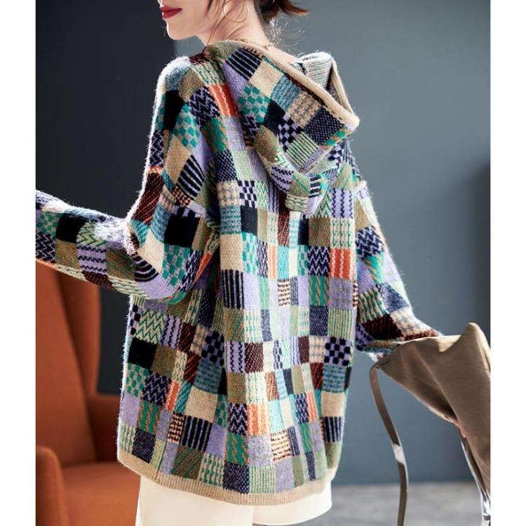 New Women Autumn Knit Pullover Colorful Loose Knitting Sweaters
