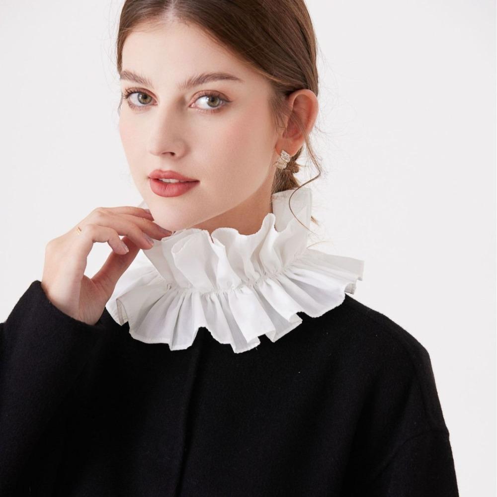 Black White Fake Collar Solid Color Decorative Collar Palace Style Bow Tie  Four Seasons