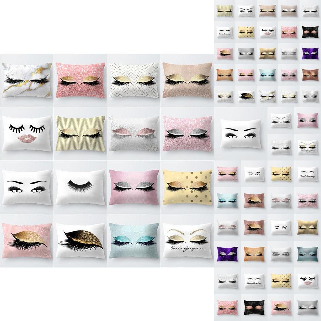 Elegantly Designed Eyelash Pattern Pillow Cover For Stylish Sofa And Seat