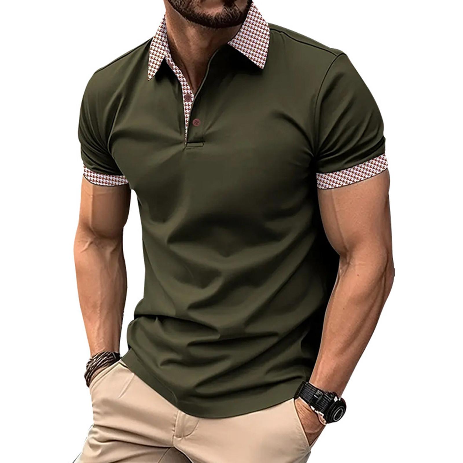 

Мужская повседневная рубашка с принтом «гусиная лапка» Мужская рубашка с коротким рукавом XXL