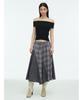 Anggae Checkered Skirt Pants Light Gray