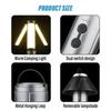 2 in 1 LED Camping Light High Bright Flashlight USB Rechargeable Zoom with Hook Outdoor Emergency Camping Lamp Stand Base