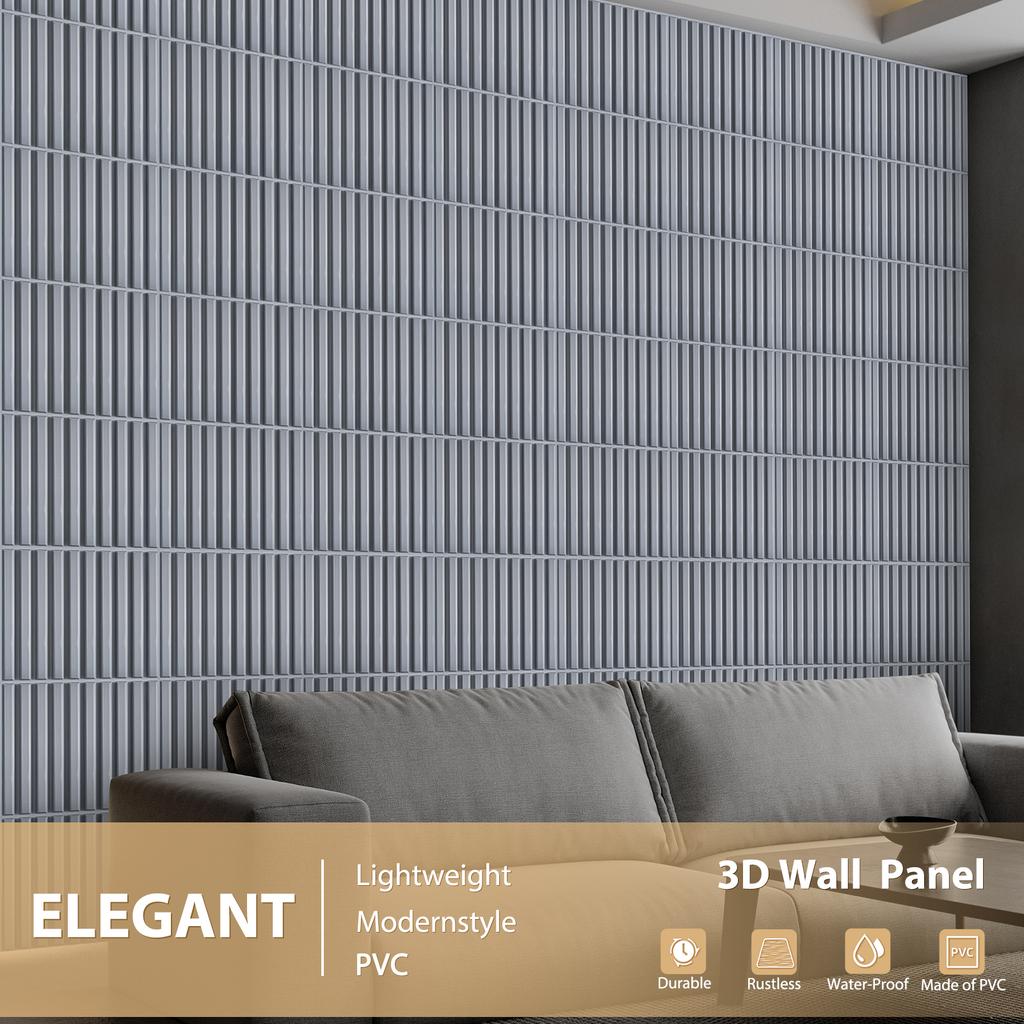 KUUJOJO 3D Slat Wall Panel,3D Fluted Textured Panel Decorative Wall Panel For Home Office Restaurant New Look