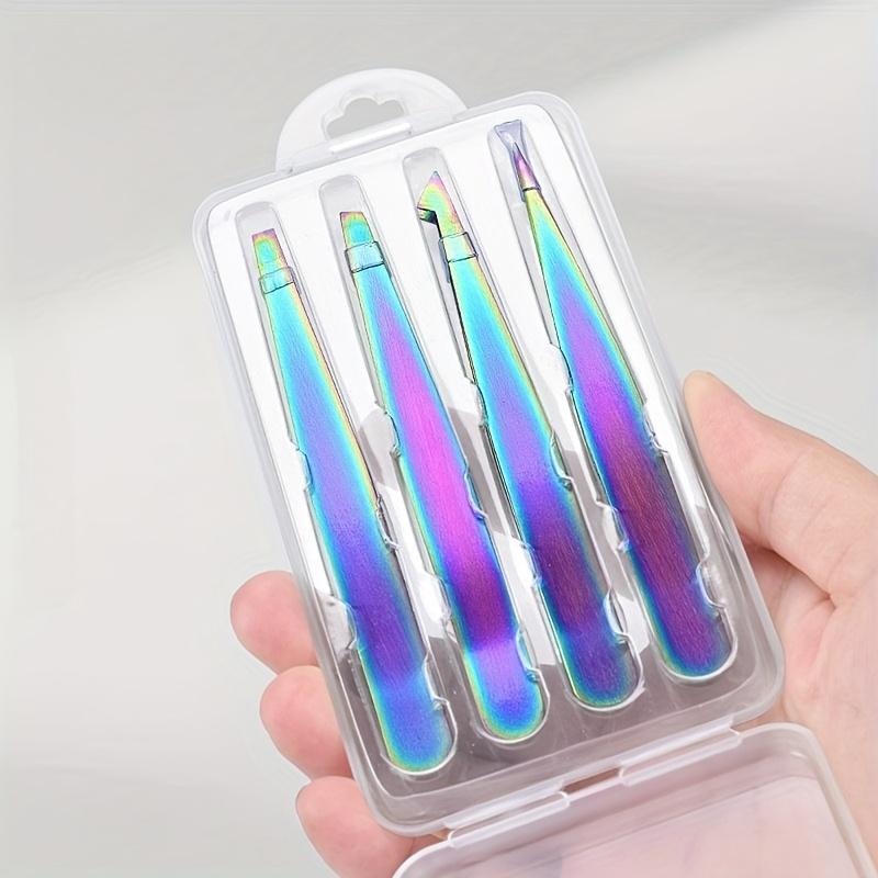 4pcs Stainless Steel Eyebrow Tweezers Set, Unscented Hair Removal Tools, Durable, Accurate & Elegant DesignIdeal for Men & Women
