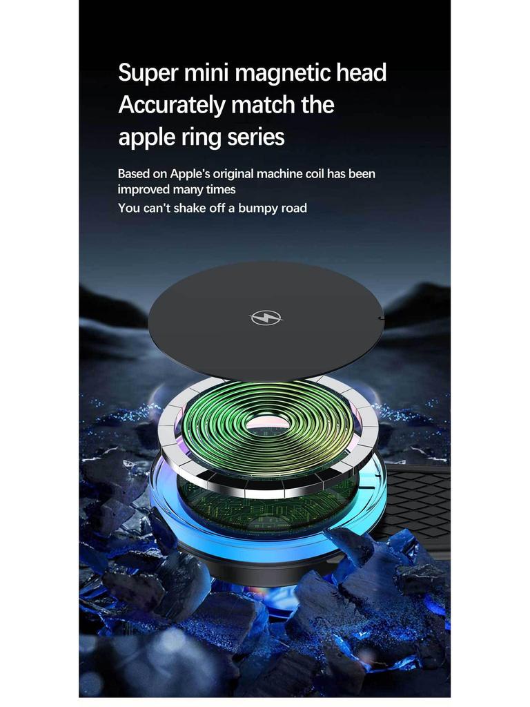 Qi2 MagSafe Trådlös Billaddare & Vikbar Telefonhållare