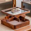 Luxury Chinese Style Solid Wood 9-Compartment Serving Tray