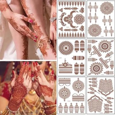 Snake Butterfly India Flower Hand Lace Henna Tattoo Stickers Body Art Sticker Water Transfer Decals Temporary Tattoo
