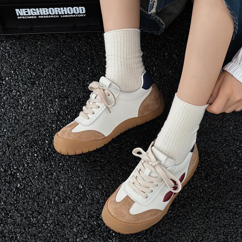 Leather little white shoes women's spring soft-soled lightweight casual sports shoes flat-soled versatile board shoes