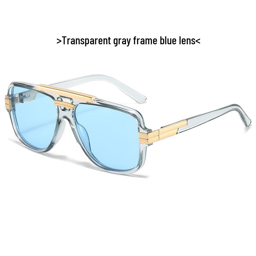 Retro Square Frame Sunglasses: Trendy European & American Men's Metal Design