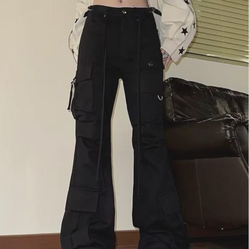 

Женские брюки-клеш в американском стиле в стиле ретро на весну и осень 2023 года Medium чёрный