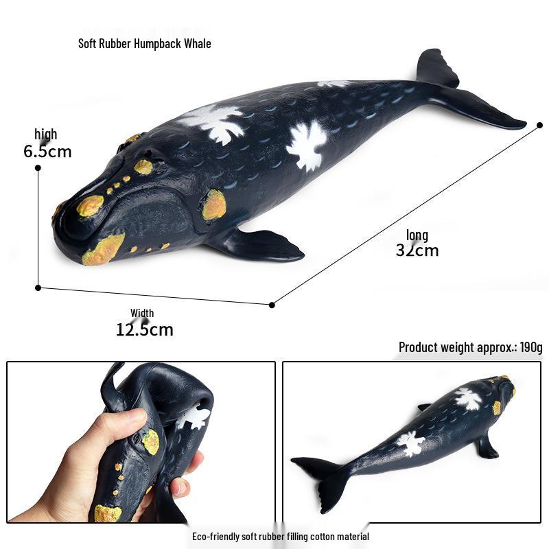 Children's Soft Rubber Marine Animal Toys: Killer Whale, Great White Shark, Beluga, Blue Whale, Dolphin, Sperm Whale Models