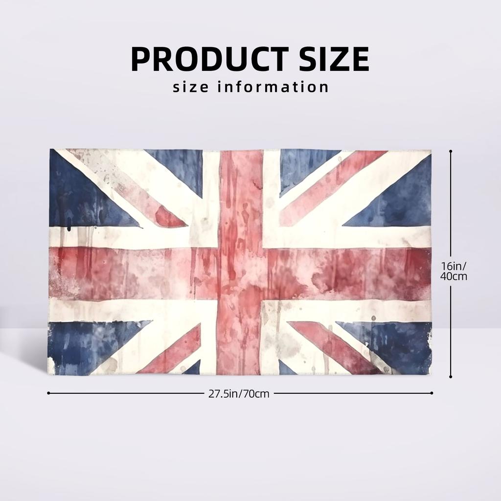 Drapeau britannique Union Jack imprimé aquarelle Serviette de toilette douce Séchage rapide Serviettes de piscine et de bain en coton Respirant