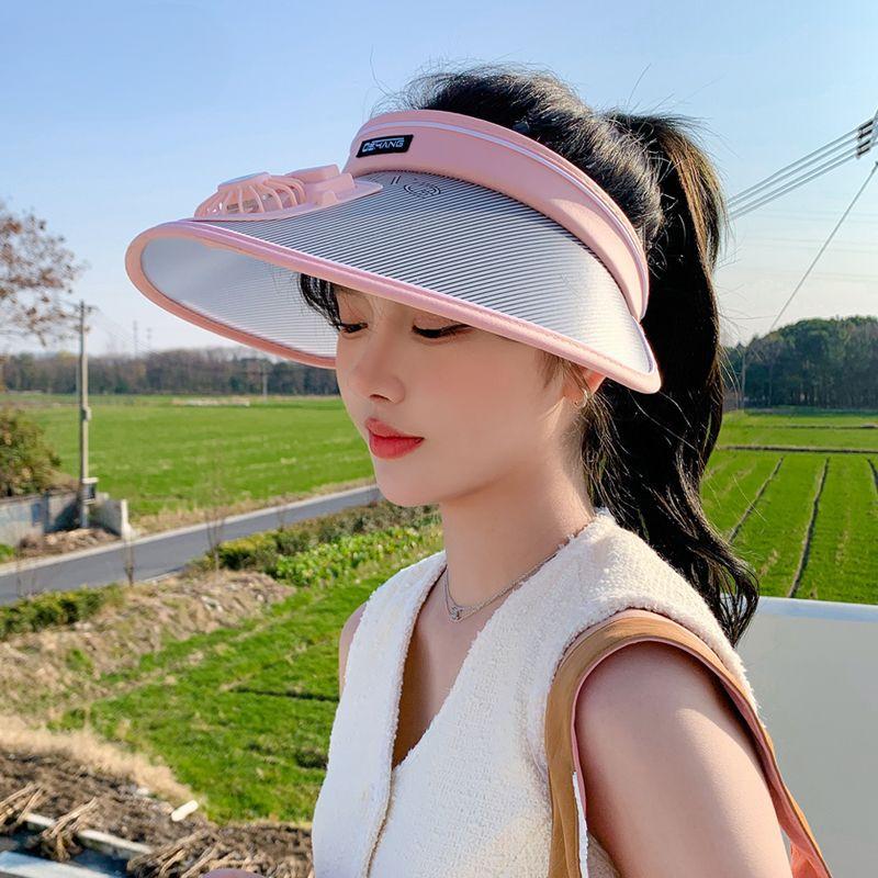 2026 Summer New Women's Sunscreen Hat Anti UV Sunshade Board Women's Electric Fan Beach Sunshade Hat Summer Hats for Women