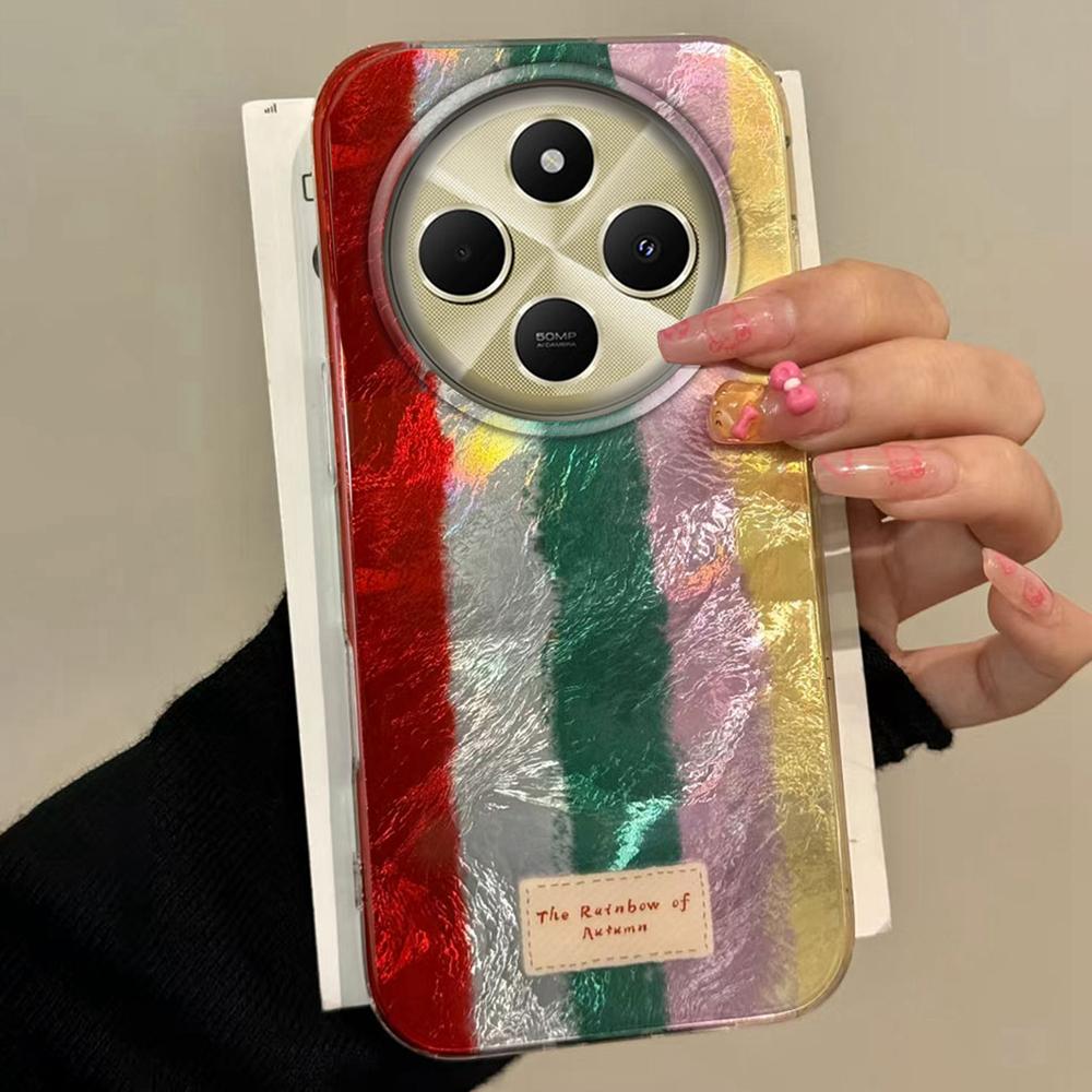 Colorful Splicing Grid Pattern Phone Case for Xiaomi Redmi Note 14 13 12 11 11S 10 10S 8 9 Pro 15C 9C 13C 14C A3 A3X 9C A1 Cover
