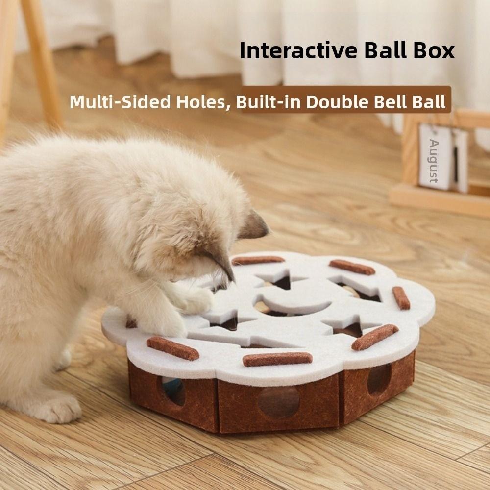 Felt Cat Scratching Posts with Ball Cat Exercise Toy Durable Cat Puzzle Box Kitten