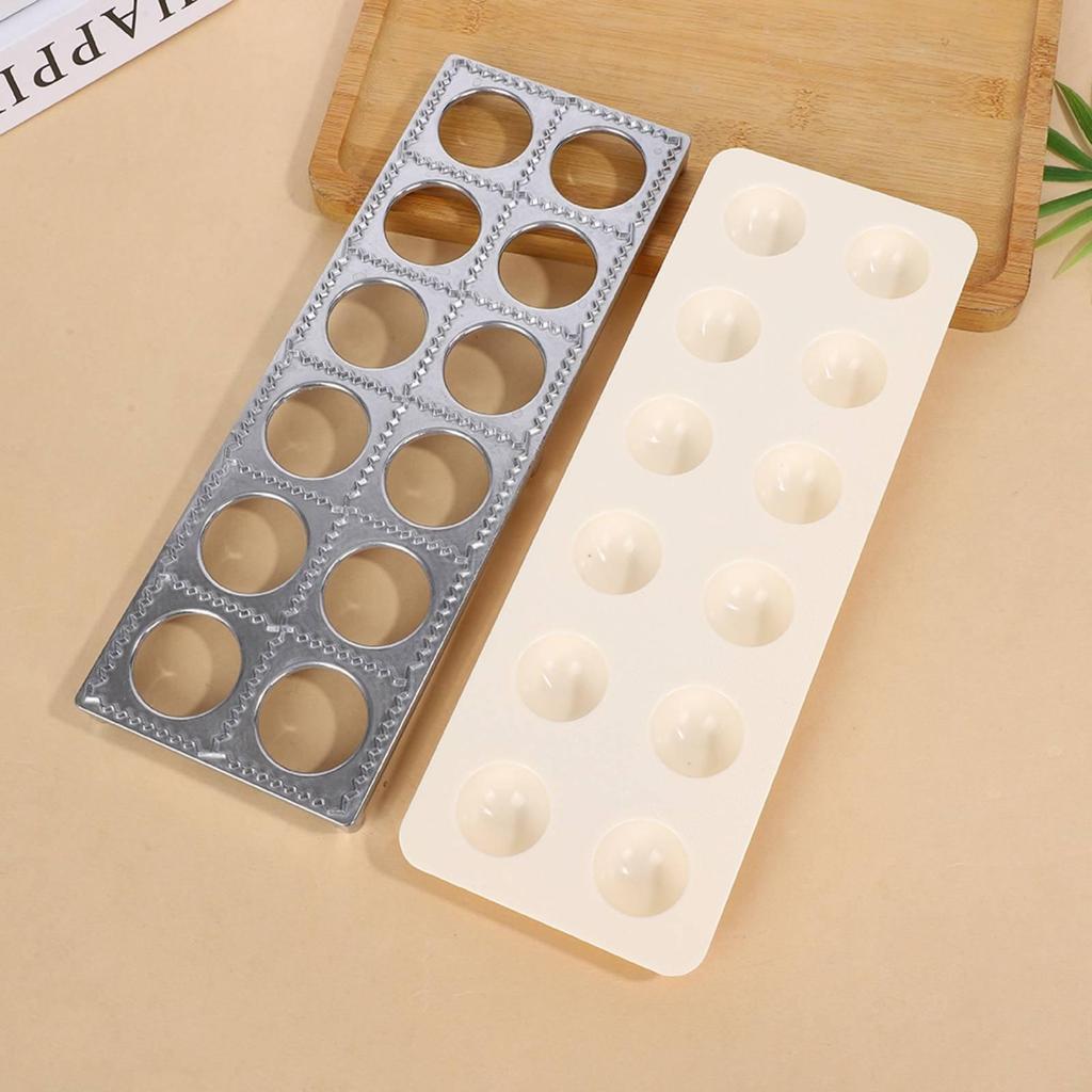 5 Pieces 12Hole Dumpling Former Aluminum Alloy Wrapper Cutter Versatile Pastry Rolling