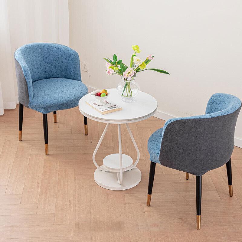 1PC Jacquard Circular Backrest Chair Cover Elastic Dustproof Dining Chair Cover Office Chair Seat Cover Home Decoration