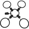 40 Pack Curtain Rings With Clips, Drapery Clips With Rings, Drapes Rings 1.5 In Interior Diameter, Fits Up To 1.2 In Curtain Rod, Black