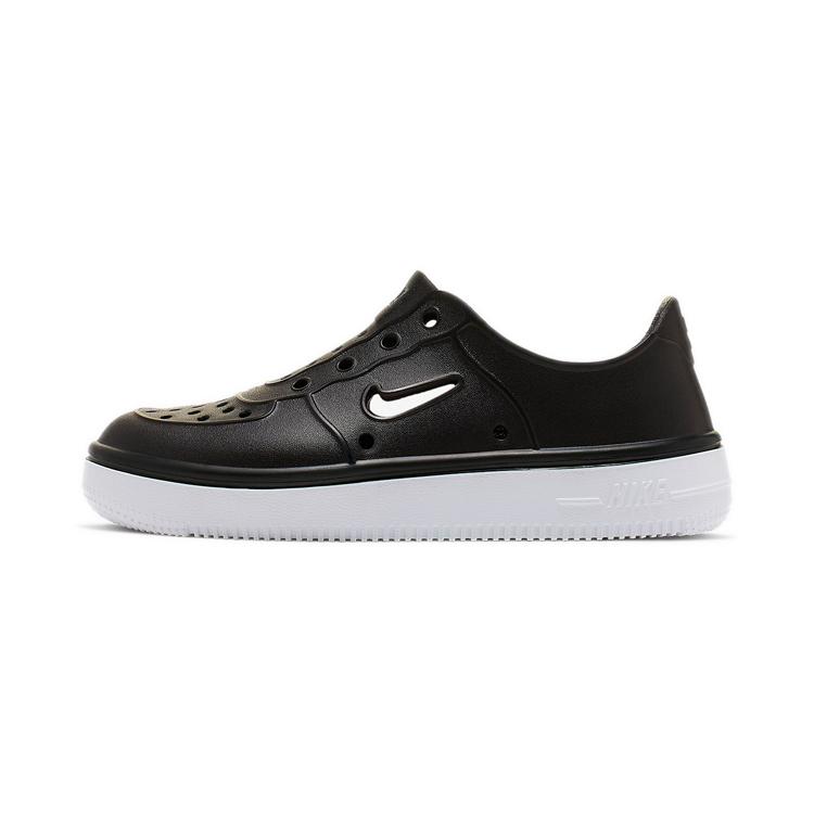 New Nike Air Force 1 Breathable And Lightweight Low Top Skateboard Shoes Black White Children Aged 3 7 Years Old AT5243-001