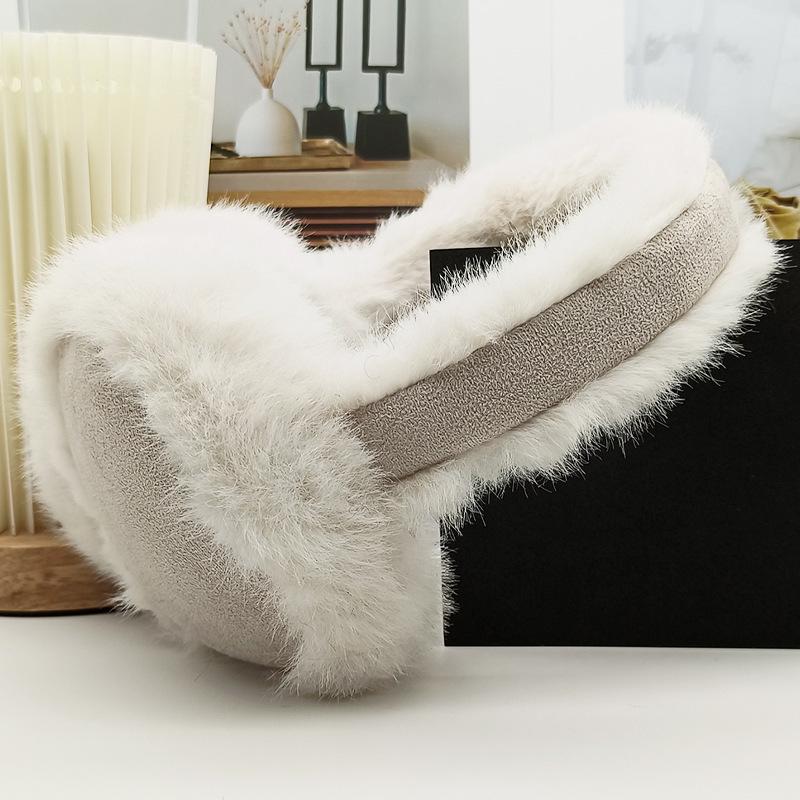 Rabbit Fur Plush Ear Muffs: Fashionable Winter Ear Protection for Cycling, Cold, and Anti-Freeze Conditions. Perfect for Outdoor Warmth.