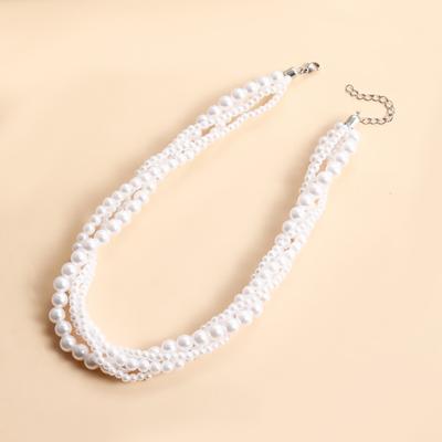 Pearls Necklace for Women Faux Pearls Necklace Retro Imitation Pearls Layered Necklace Pearl Strand Costume Jewelry Gift