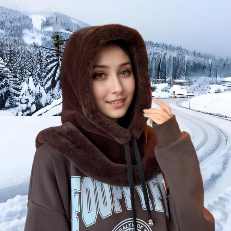 Mao Mao Shawl Hat Autumn and Winter Warm Hat Children's Fashion Scarf Integrated Ear Protection Plush Hat Thick Hat