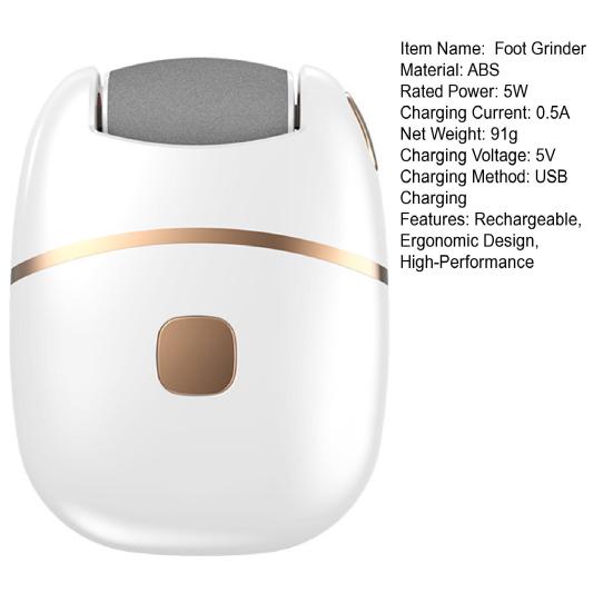 Electric Callus Remover Adjustable Speed Foot File with LED Light & Safety Protection Rechargeable Foot Grinder Ergonomic Pedicure Tool for Dead Skin