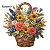 Schichtstoff Bastelblumenkorb Patchwork DIY-Set, Blumen Anfängerfreundliche Nähsets 3D Florales Projekt für Erwachsene, Handgemachte Geschenkidee