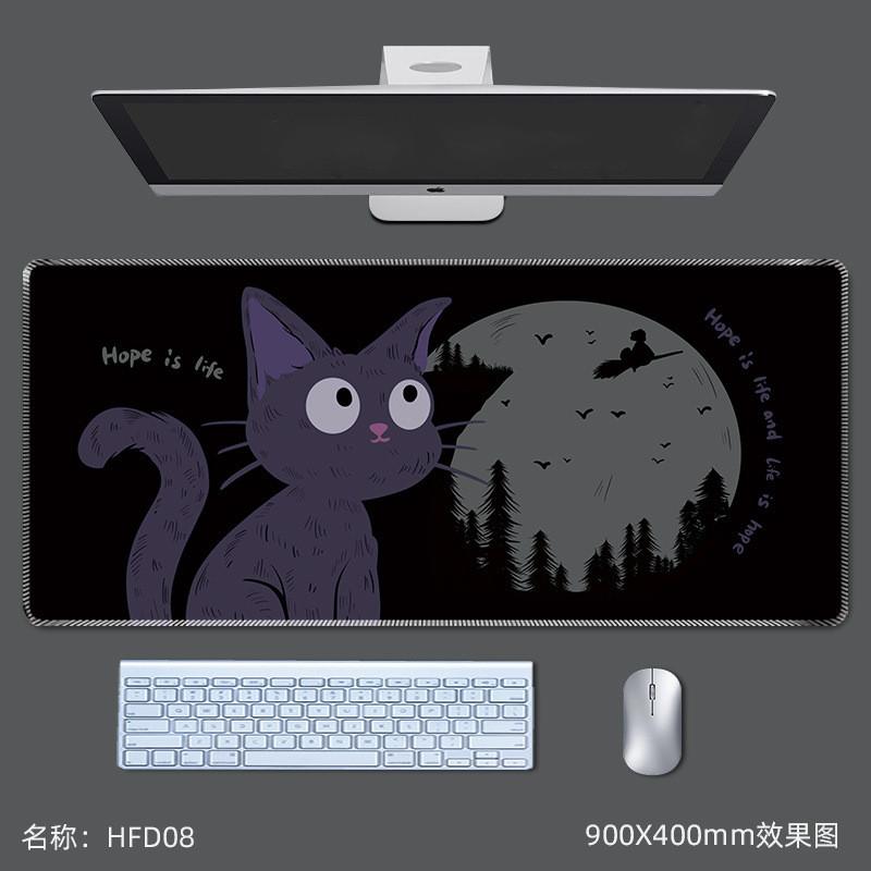 Cartoon Cute Cat Mouse Pad Large Anti Slip Lock Edge Game Pads Computer Office Desktop Keyboard Mat