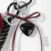 Retro Handmade Knitted Bowknot and Heart Charm Key Holder Bag Pendant Accessories Stylish Car Key Ring for Daily Use
