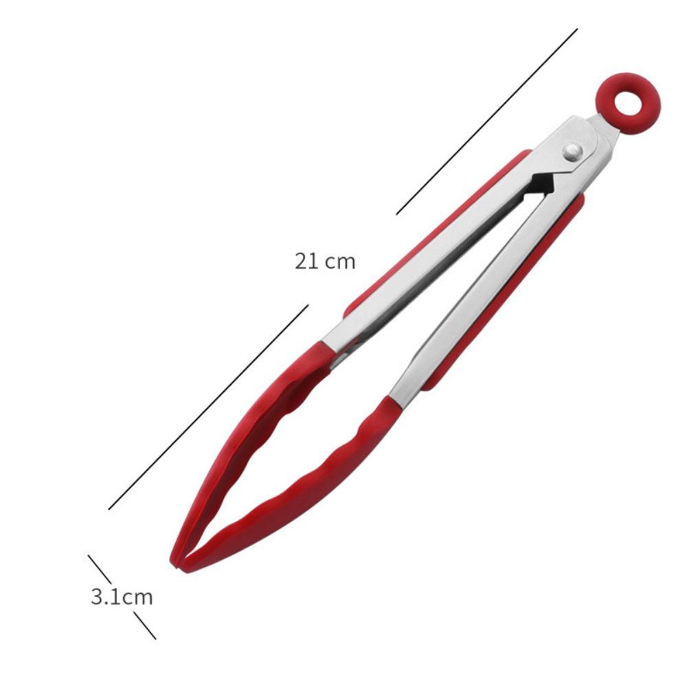 Stainless Steel Food Clip Silicone Cooking Tongs New Barbecue Scissors Clip Set  Outdoor