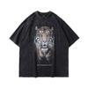 American Vibe Lazy Wind Wash Old Small Neckline Short Sleeve T-Shirt Men'S Casual Street Tide Brand Half Sleeve Tee