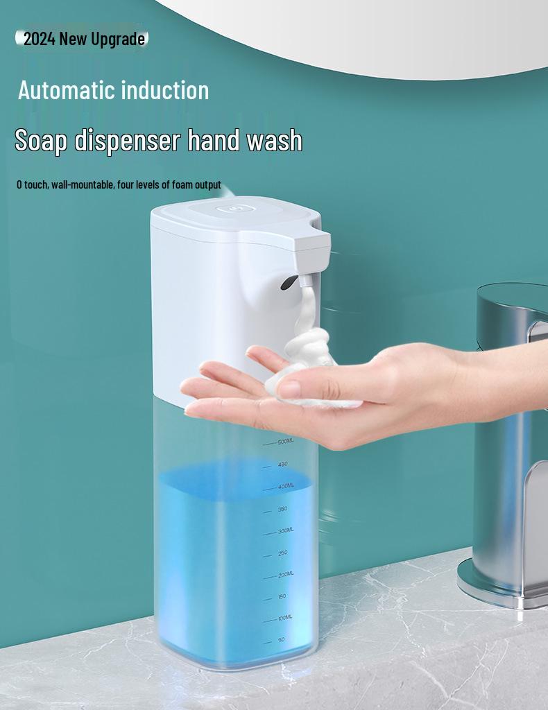 Väggmonterad elektrisk sensor skum handdesinfektionsmedel & tvåldispenser