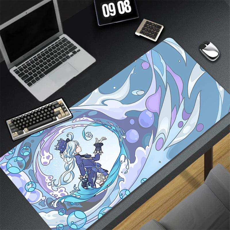 Genshin Impact Furina Anime Game Mouse Pad Kawaii Gaming Accessories Large NonSlip Keyboard Mat For Pc Laptop Office 900x400