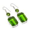 Peridot Gemstone Handmade 925 Sterling Silver Jewelry Earring 2.17" KJ-1512