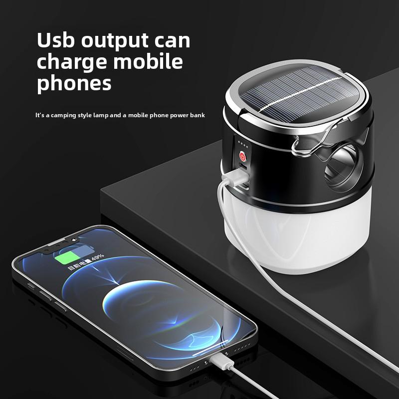 Hanging Outdoor Camping Light LED Solar Charging Portable Tent Night Market Stall Emergency Camping Charging Light