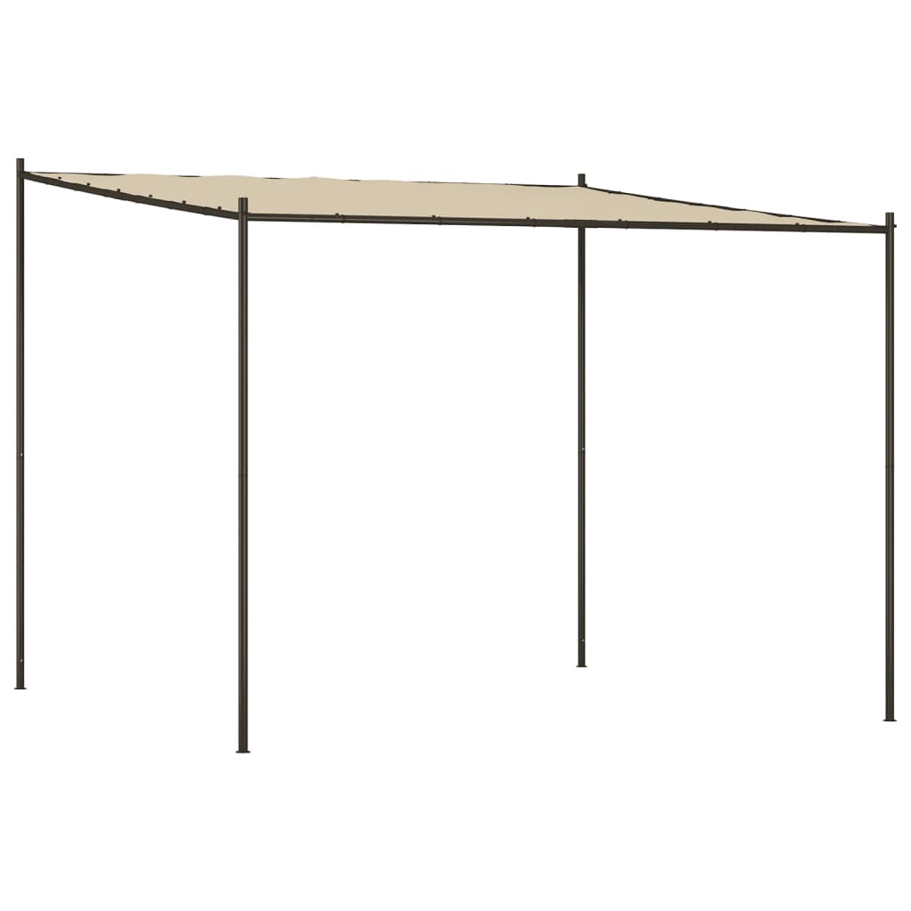 Beige Pavillon 3x3 m 180 g m² Stoff und Stahl