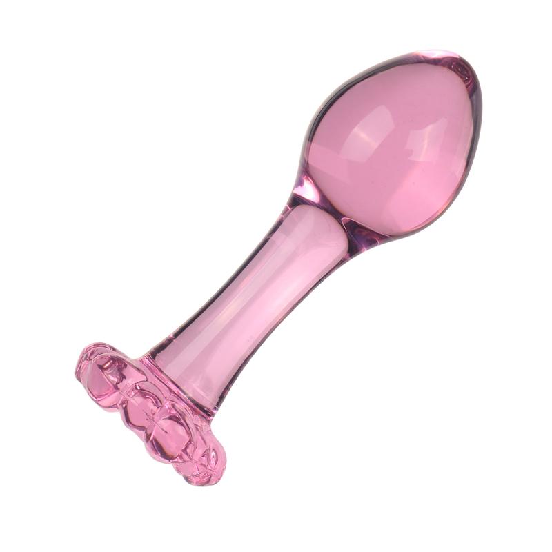 Plugi anale din sticlă Jucării sexuale roz pentru fete Masturbator anal Produse lesbiene pentru adulți Jucării anale 130/160g cu filet