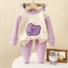 Children's Autumn & Winter Warm Home Set: Infant Clothes & Trousers for Boys & Girls