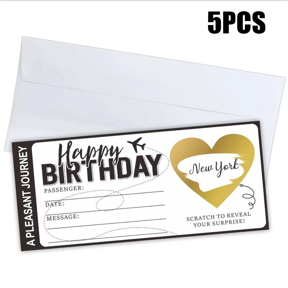 Boarding Pass Scratch Cards DIY Kit - Double Surprise Reveal for Wedding & Birthday, Creative Invitation Game Gift