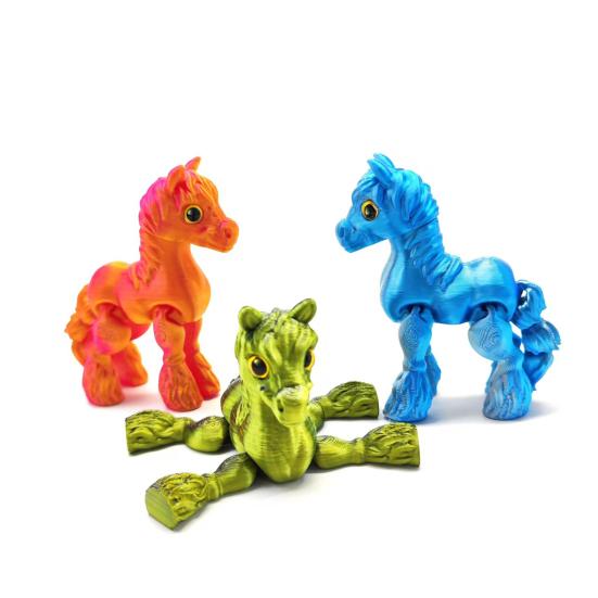 Figurine de Cheval Imprimée en 3D Articulations Mobiles Statue de Poney Jouet Fidget Anti-Stress Modèle Animal Éducatif Ornement Décoration de Bureau