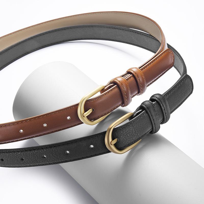 Classic Women'S Belt, High-End Decorative Gold Buckle, Simple Jeans Belt, Women'S Trend