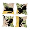 Throw Pillow Covers Set of 4 Linen Cases Machine Washable 45x45 Cm Cartoon Square Cushion