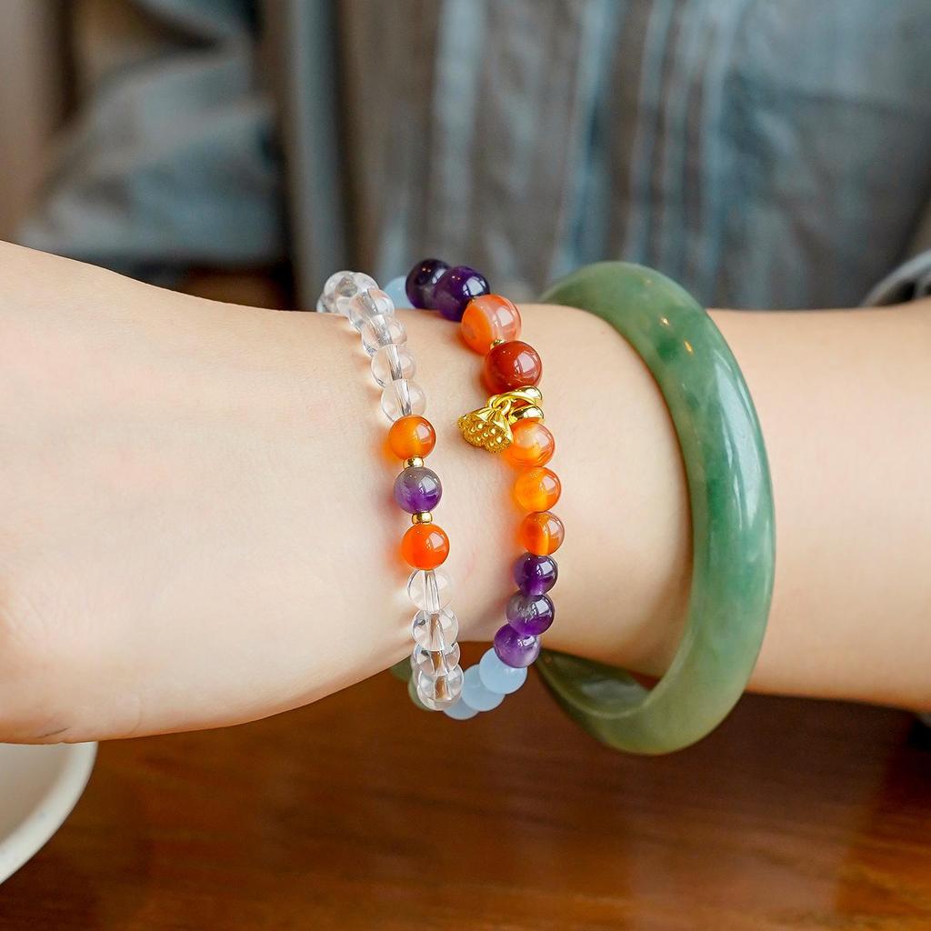 Five Elements Crystal Multi-Treasure Bracelet - Popular Girls' Benmingnian Hand String