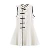 Women's Summer New European and American Style Fashion Knot Buckle Sleeveless Dress