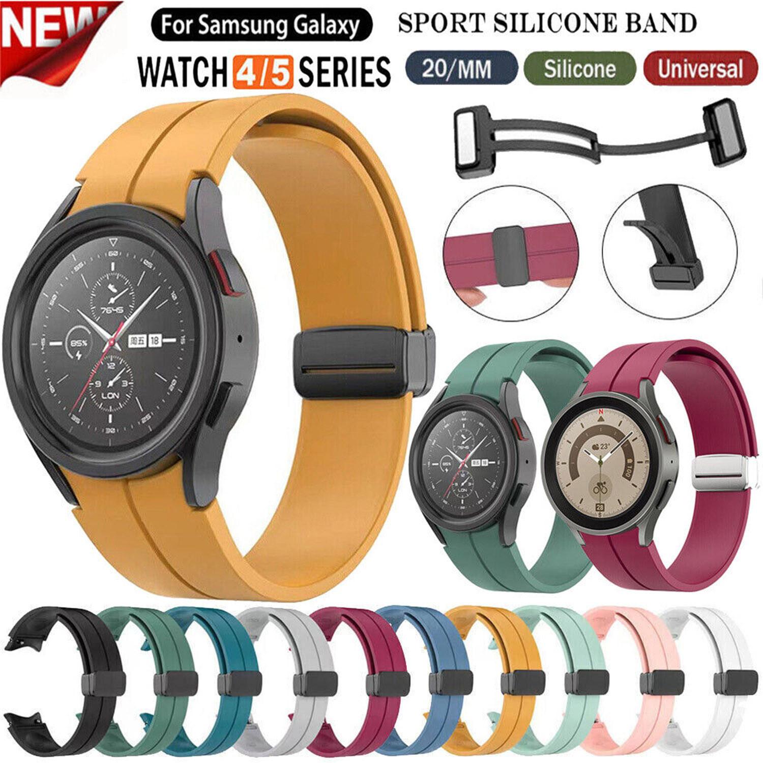 

Силиконовый спортивный ремешок для Galaxy Watch 5 4 40 44 мм Watch 5 Pro 45 мм Watch 4 Classic 42 46 мм ремешок One Size чёрный