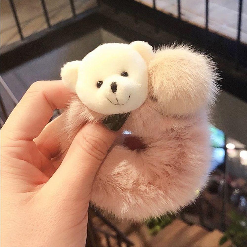 New Plush Bear Lovely Cute Scrunchie Ponytail Holder Hair Rope Rubber Bands Hair Accessories