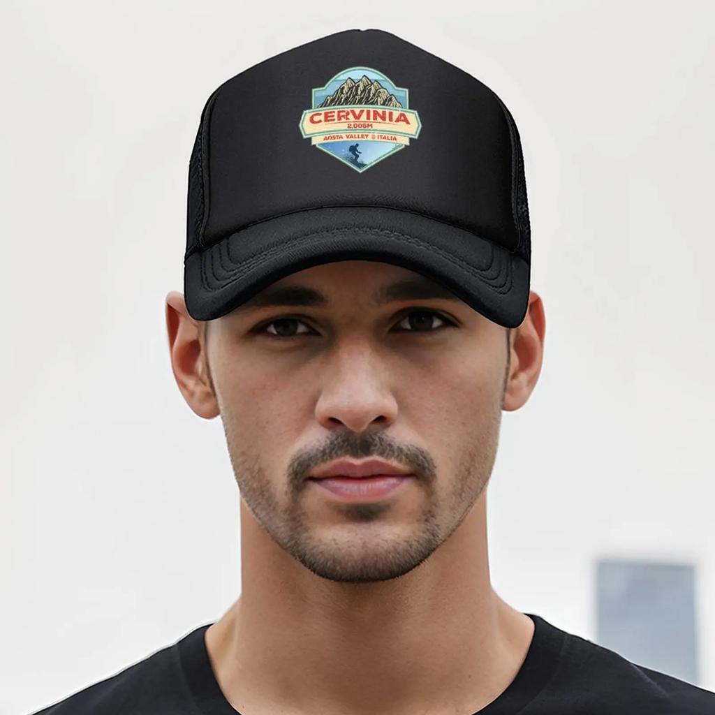 Cervinia Italy Italia Ski Skiing Sticker T-Shirt 03 Baseball Cap Luxury man cap Trucker Hat Anime Hat Men's Luxury Women's