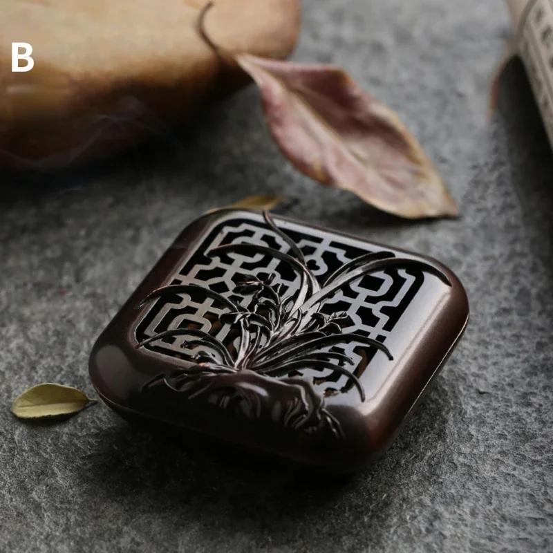 Mini-Räucherstäbchendose aus Legierung, Spule, Räuchergefäß, Pflaumenblüte, Bambus, Chrysantheme, 4-Gentlemen, Zen-Sandelholz-Brenner, Heimdekoration