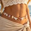 European and American Vacation Wind Conch Coral Branches Pendant Body Chain, Beach Babes Ins Wind Shell Pearl Waist Chain